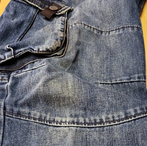 Armani Exchange Distressed Cargo Jeans 30Wx28L Blue - Picture 10 of 16